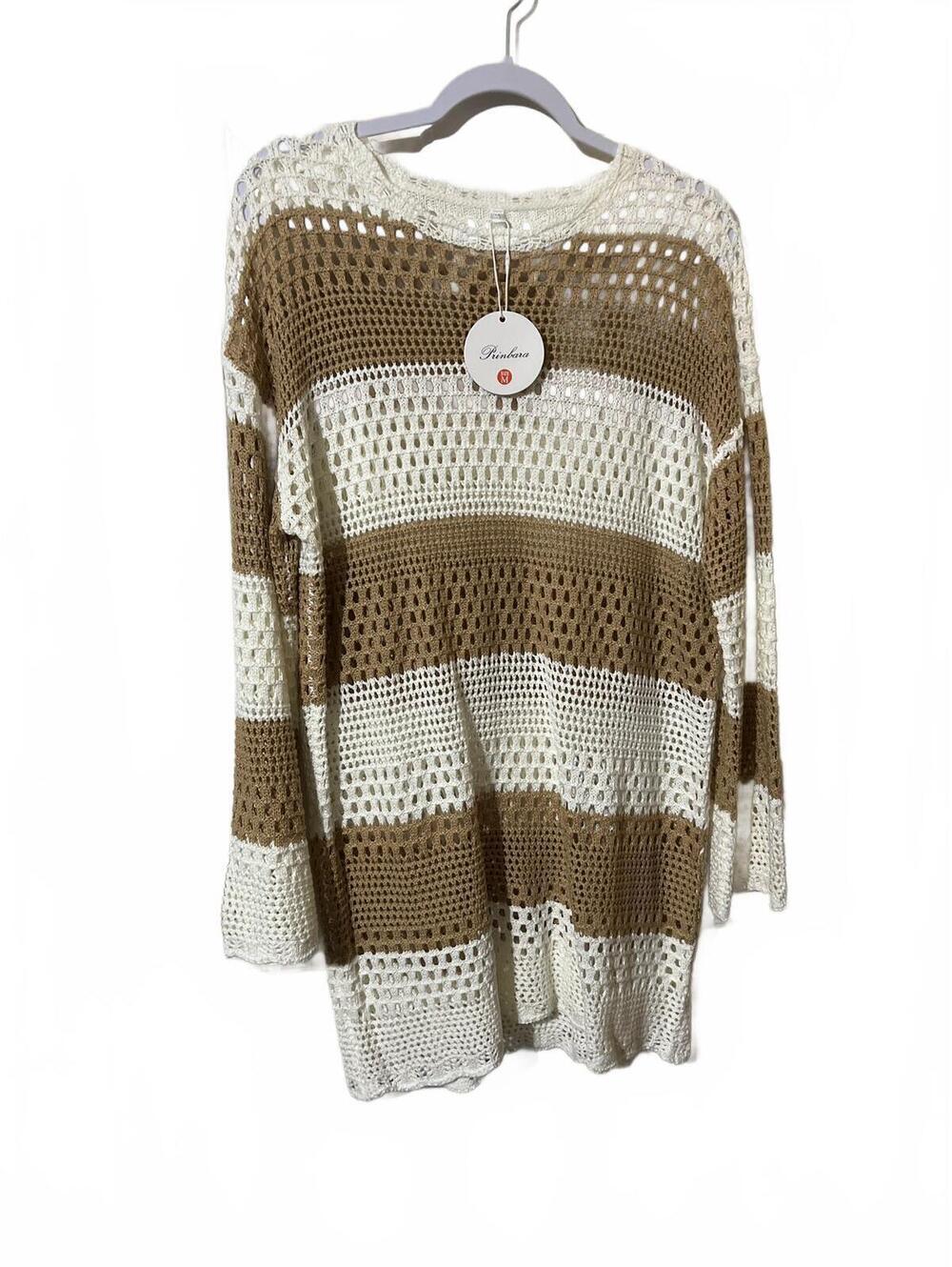 Prinbara Medium Crochet Knit Beach Cover-Up Dress M